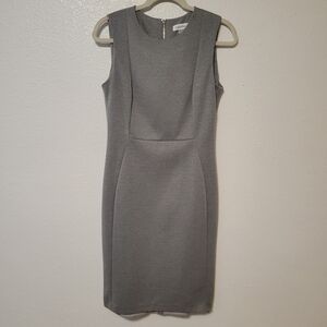Calvin Klein Gray Sleeveless Midi Sheath Dress